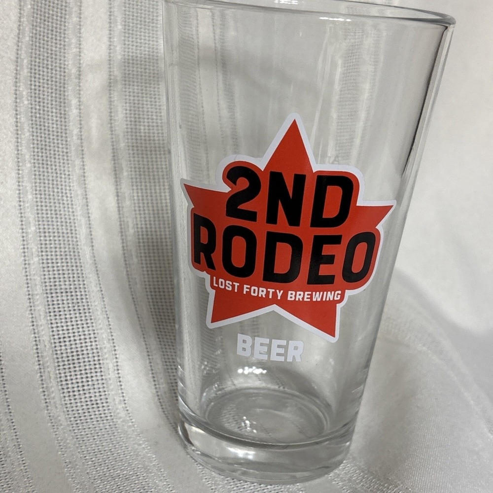 2nd Rodeo Lost Forty Brewing Arkansas‎ Rice- 16 oz Pint Glass